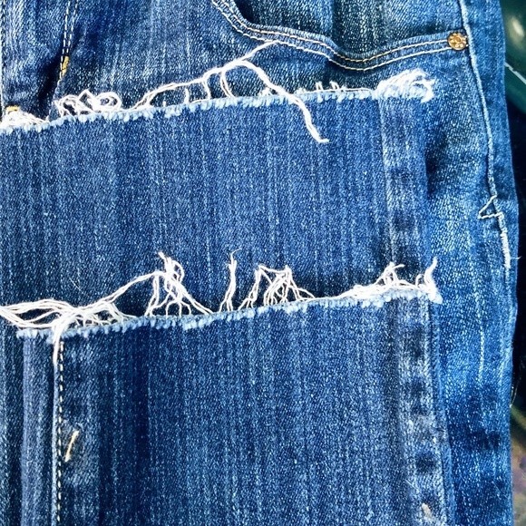 Aeropostale Ashley Ultra Skinny 5/6 Distressed Ankle/Cropped Denim Blue Jeans - Picture 6 of 12